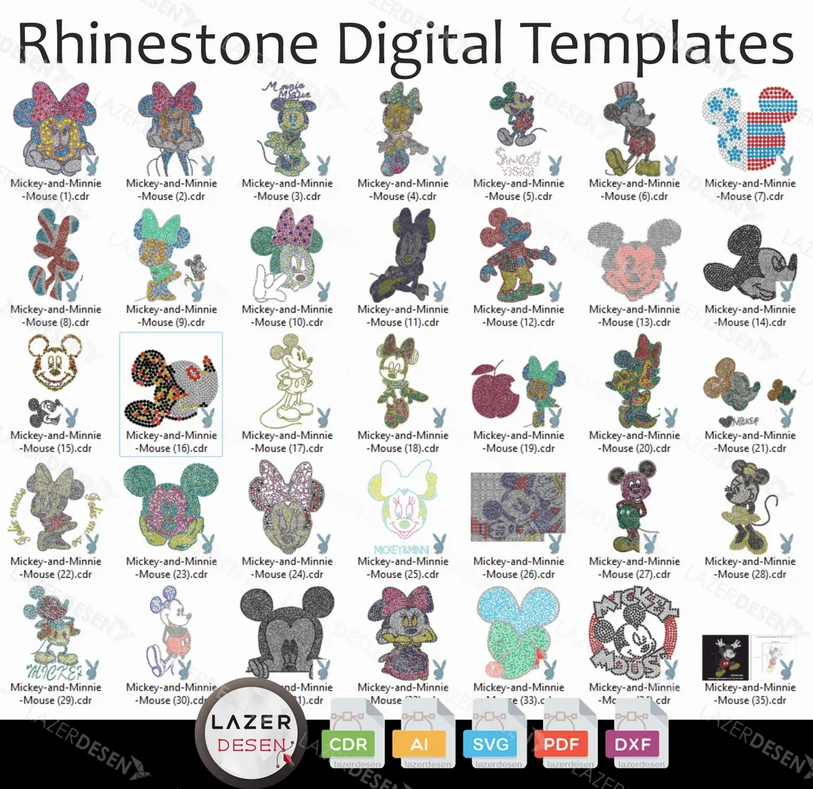 Mickey Minnie Rhinestone Designs